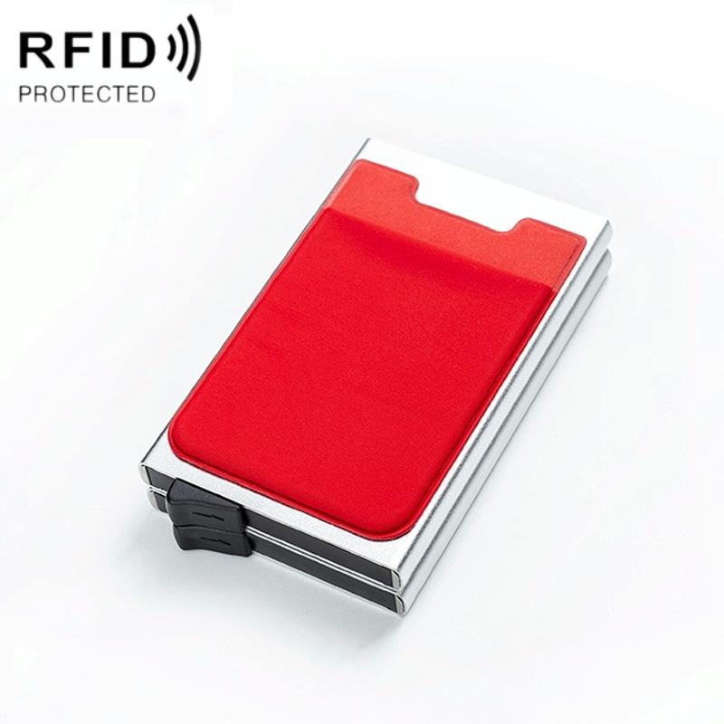 V562-I1071902060DBT-202508281626-00 Rfid-blocking Coin Card Holder - Anti-degaussing - Silver Red - Image 1