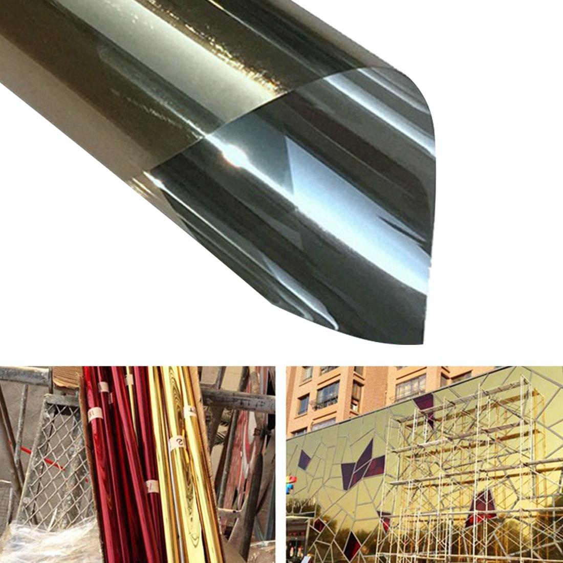 V562-J2885CH-202508281721-00 80cm x 1m Uv Reflective Privacy Window Film - one Way Decorative Sticker - Gold - Image 1