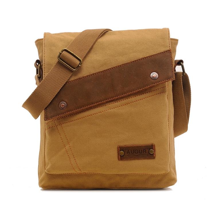 V562-K0322BCC-202508282321-00 Retro Canvas Vertical Shoulder Messenger Bag Functional & Stylish - Khaki - Image 1