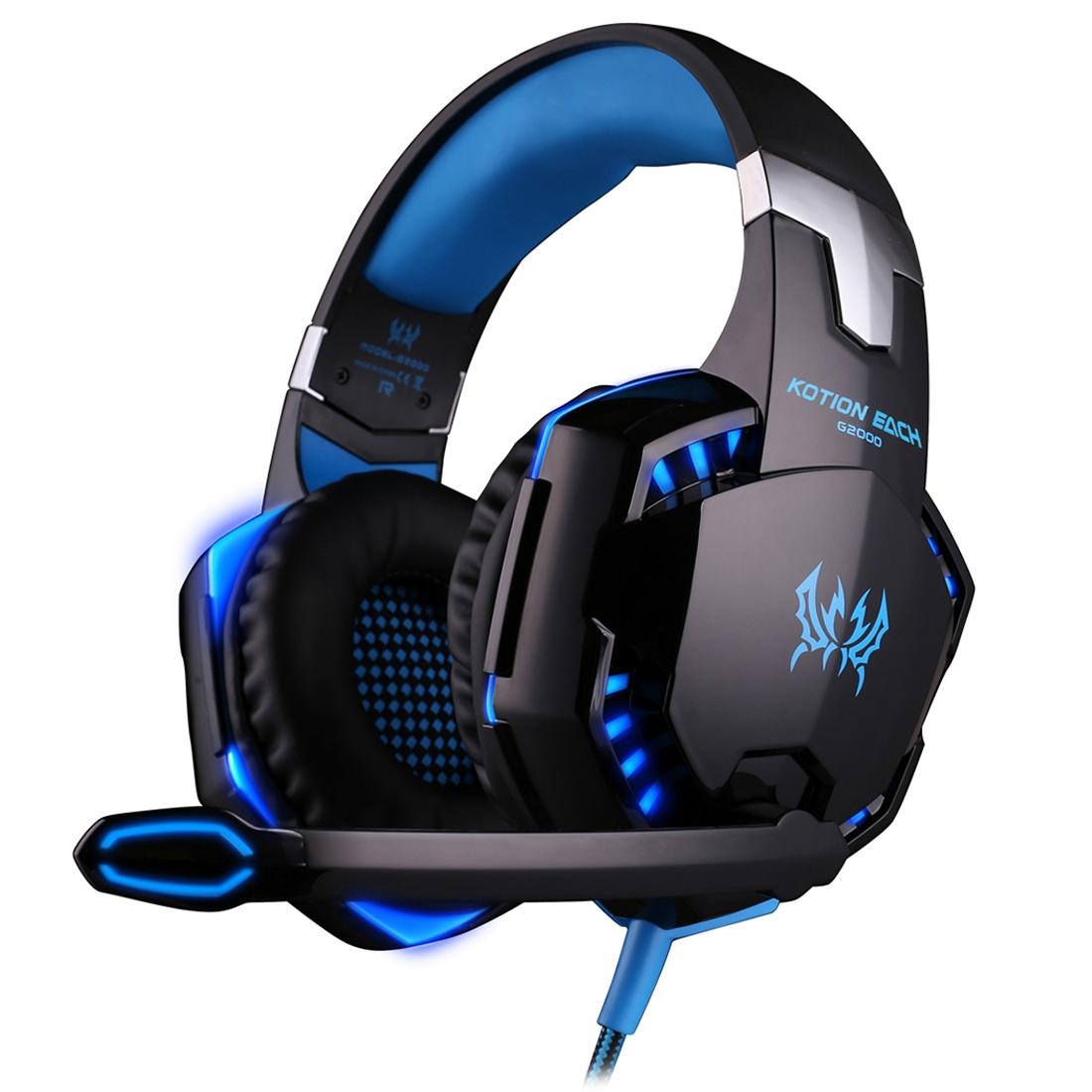 V562-L0010CP-202508292135-00 Over-Ear Gaming Headset With Mic Led Light And Stereo Bass For Pc Gamer - Blue + Black - Image 1
