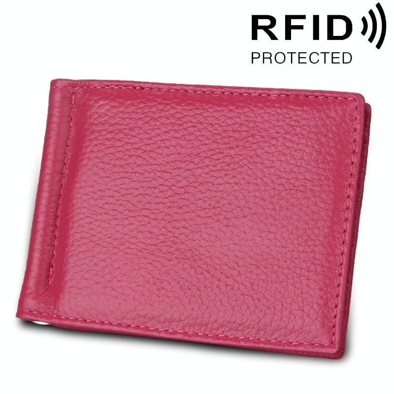 V562-M1801BCC-202508271441-00 Leather Rfid Card Holder Wallet - 6 Slots Magenta - Image 1