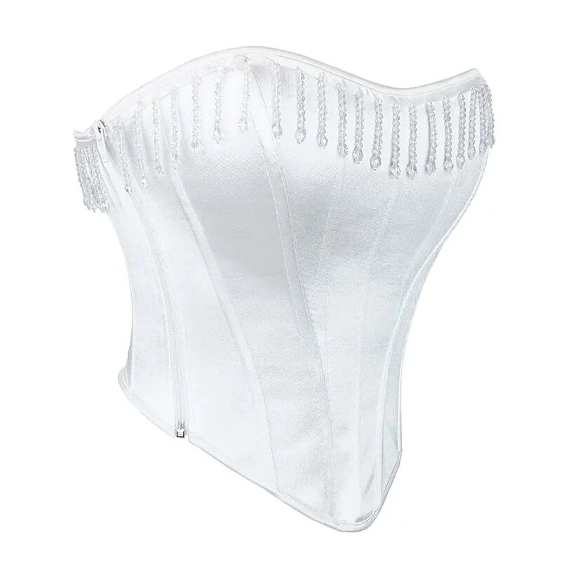 V562-OBBPBBNPKKXKBTBI-3-202508292203-00 Strapless Push-Up Wedding Bra White Bustier Vest With Zip - Xl - Image 1