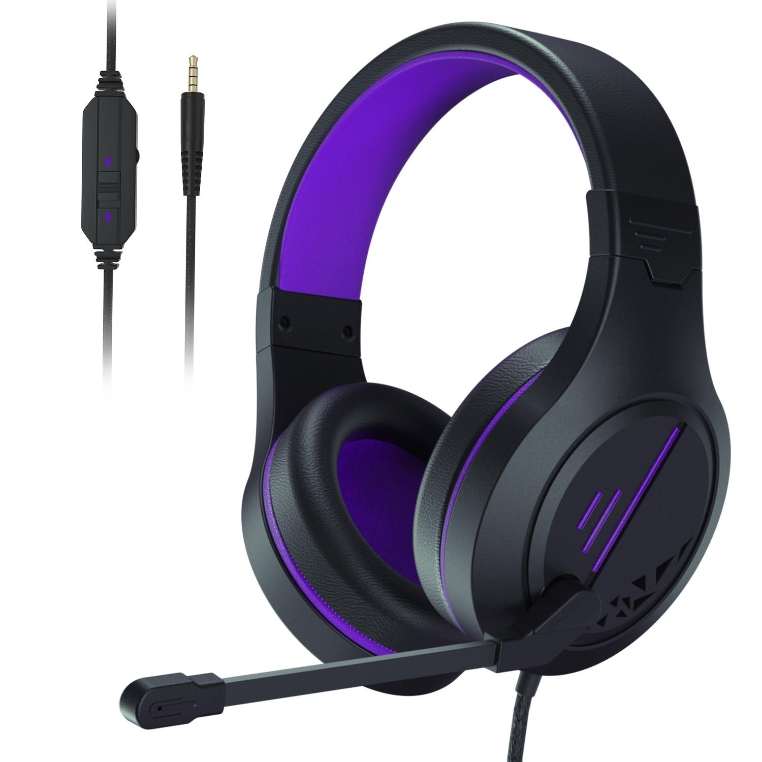 V562-P2631CP-202508292155-00 3.5Mm Noise-Canceling Gaming Headset With Retractable Mic - Purple - Image 1