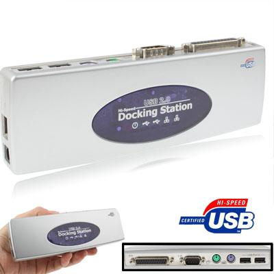 V562-S1901-HU-S-202508292236-00 8-Port Usb 2.0 Docking Station With Multiple Ports Black - Silver - Image 1