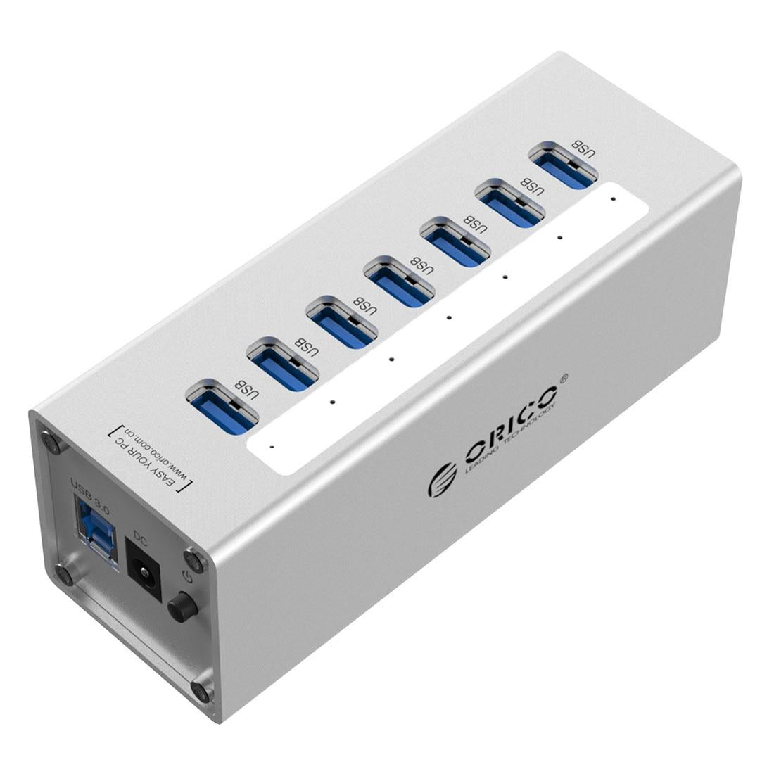 V562-S3103CP-202508292121-00 7-Port Aluminum Usb 3.0 Hub For Laptops - Silver - Image 1