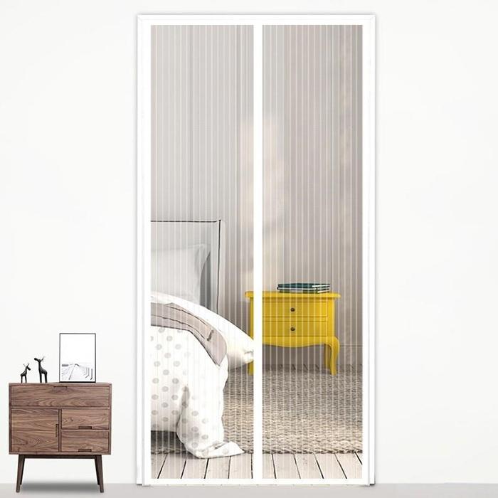 V562-W5172CH-202508290145-00 210x100cm Magnetic Mosquito-proof Screen Door Curtain - Magic Mesh - White - Image 1