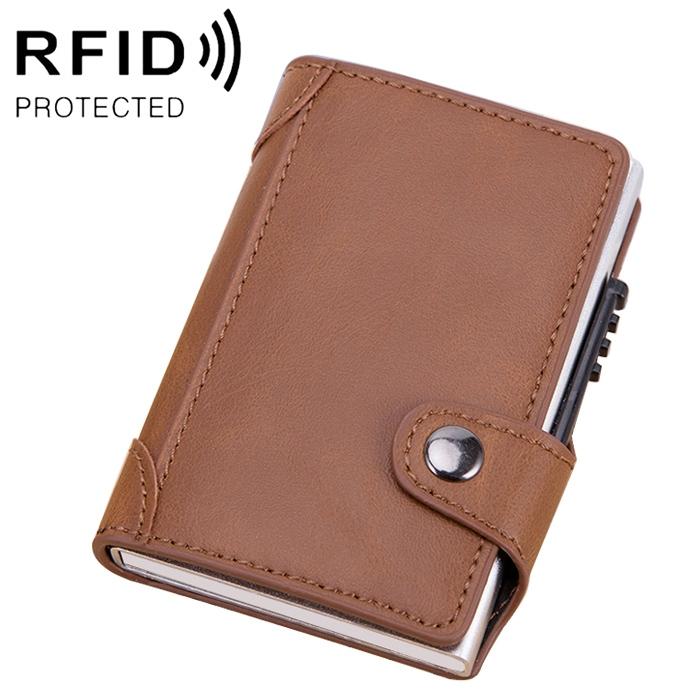 V562-X2260BCC-202508282145-00 Rfid-blocking Leather Wallet with Card Slots - Apricot - Image 1