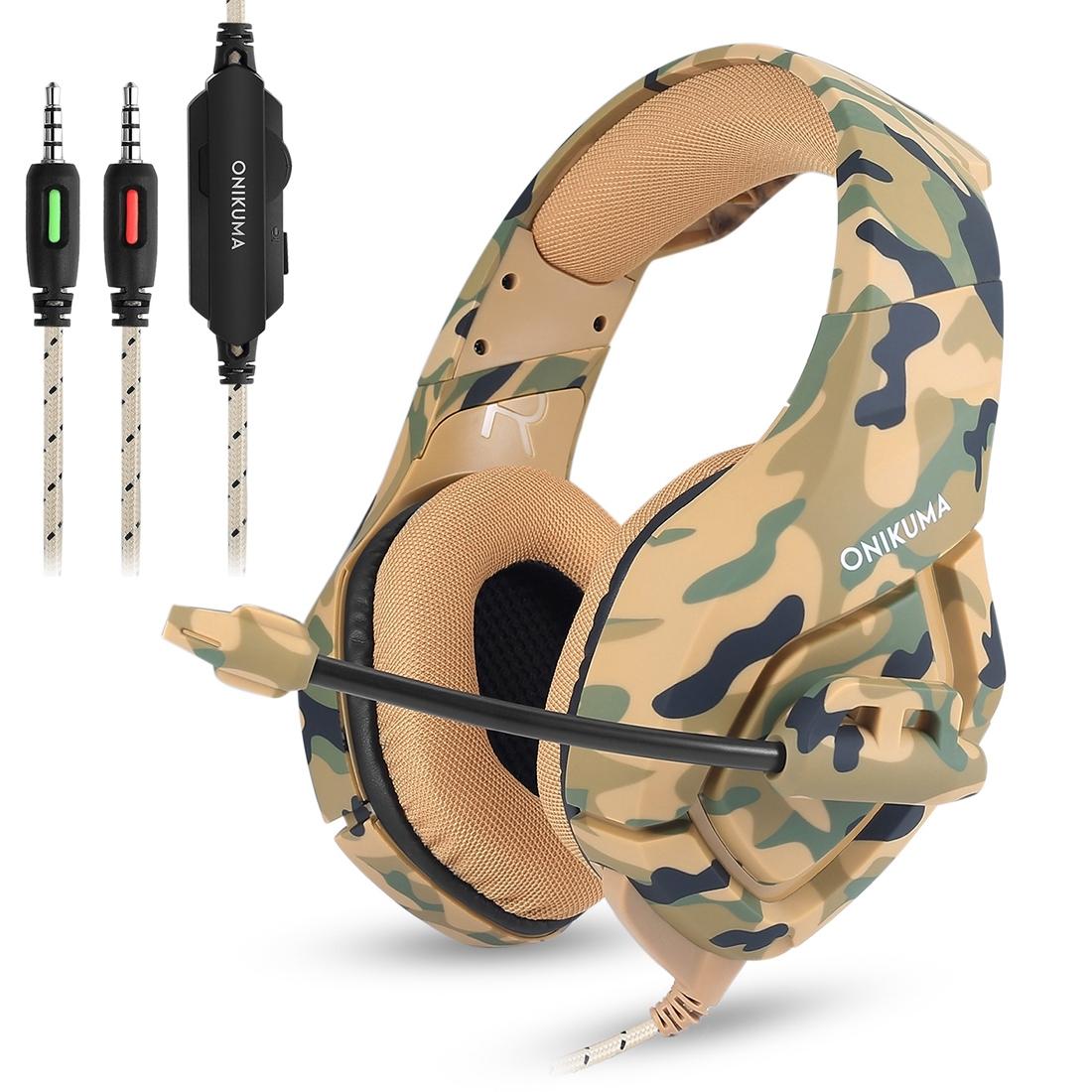 V562-YM6710D6PI-202508292203-00 Camouflage Gaming Headset With Noise Canceling Mic - Yellow - Image 1