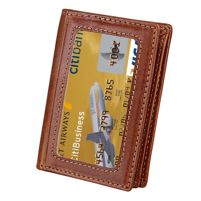 V562-Z2801BCC-202508281110-00 Leather Rfid Card Holder Wallet with 5 Slots and Pocket - Brown - Image 1