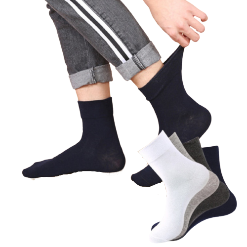 V563-10COTTONLTSOX-NVY2-8-202509090847-00 10x Pairs COTTON Rich LOOSE TOP SOCKS Medical Circulation Diabetic Comfort BULK - - - Image 1