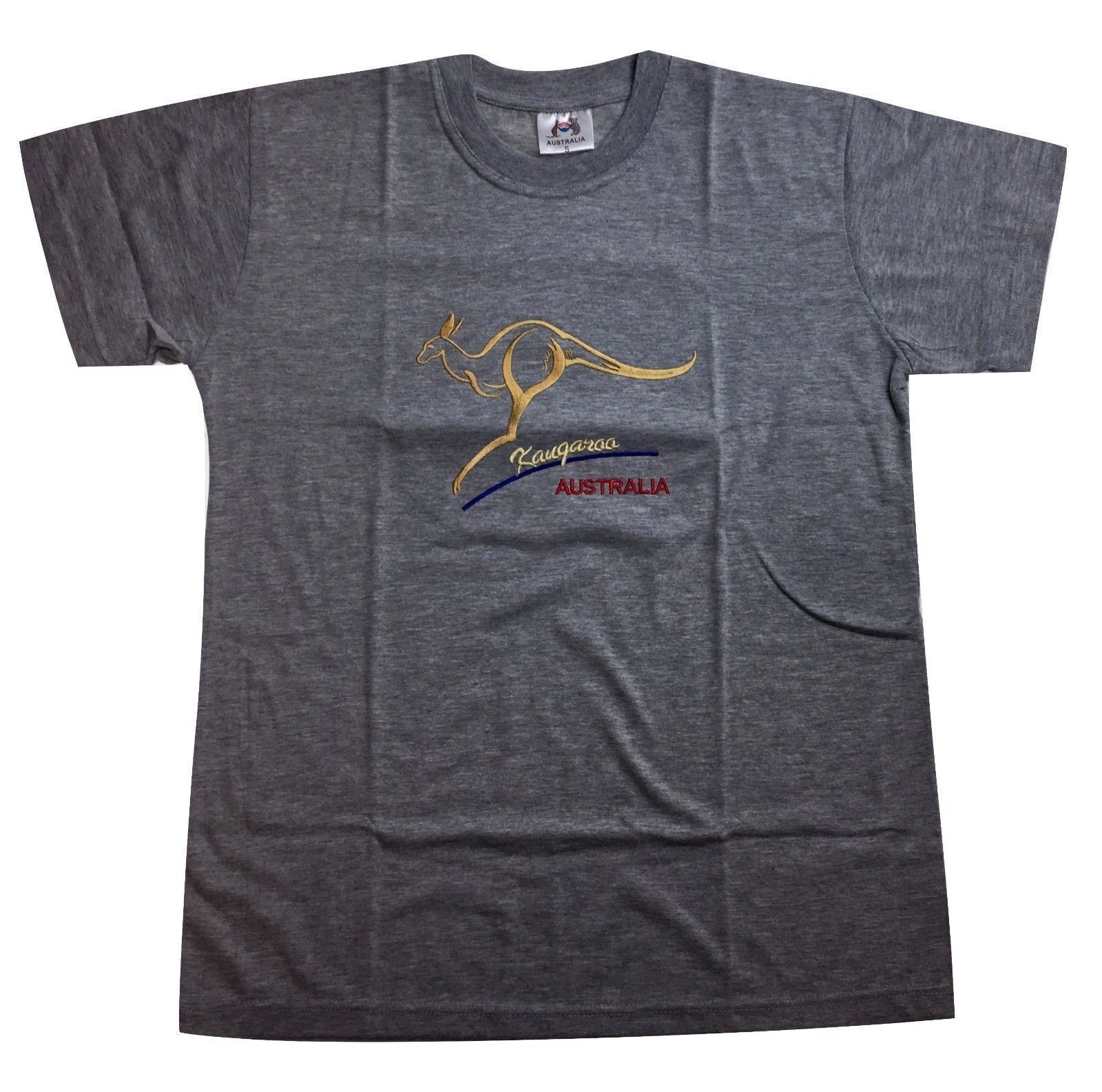 V563-ET10-GREY-L-202508190830-00 Adult Australian Kangaroo T Shirt Australia Day 100% Cotton Souvenir Tee Top - Grey - L - Image 1