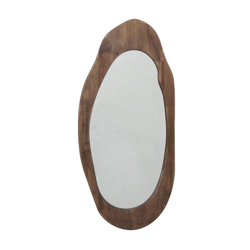 xr:d:DAF9MOD8jcg:14,j:1800733077183197998,t:24021901 Mid Century Asymmetric Wood Framed Wall Mirror 32x70cm - Image 1