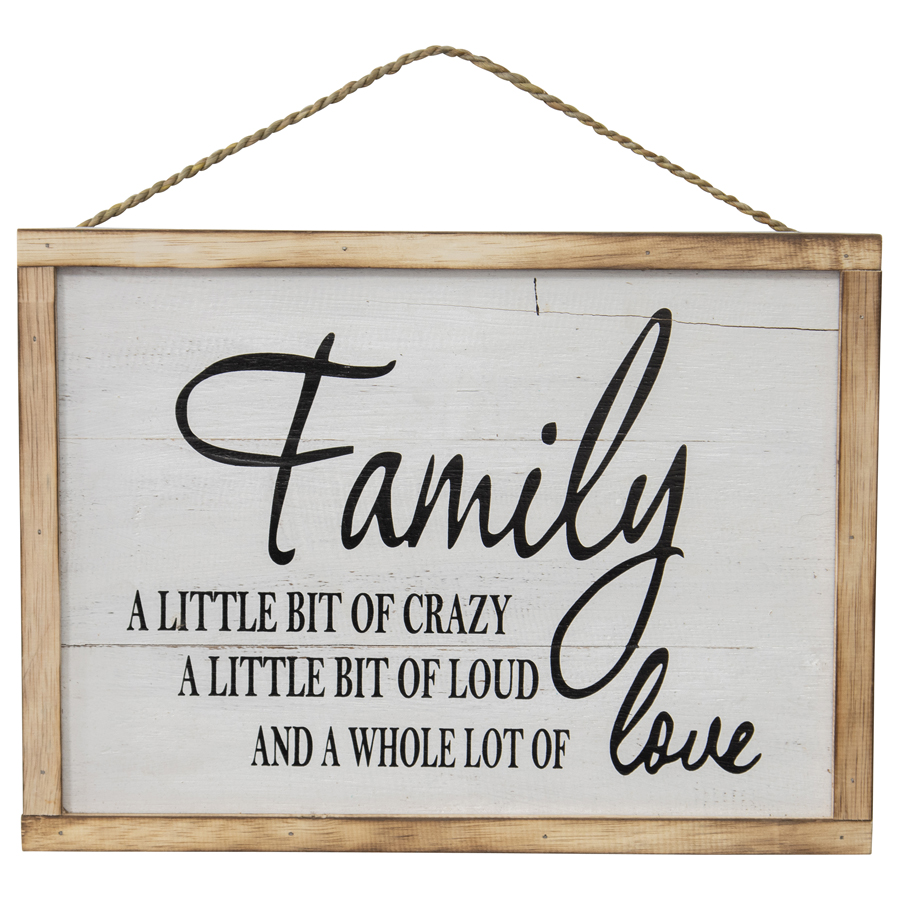 V637-33785FAM-202508251415-00 Handcrafted Family Crazy Love Framed Wall Art 30x40cm - Image 1