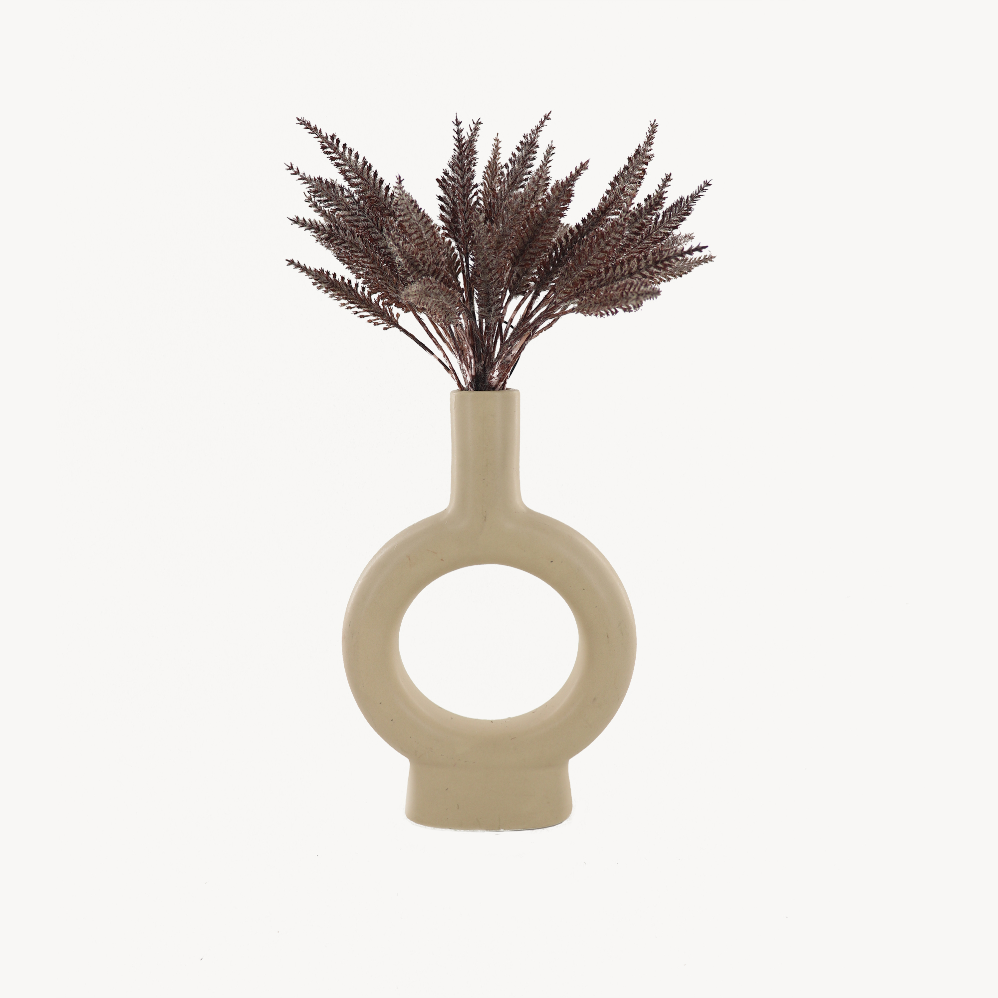 V637-45116BAR-202508251520-00 Cercle Artificial Mauve Barley in Ceramic Vase 35cm - Image 1