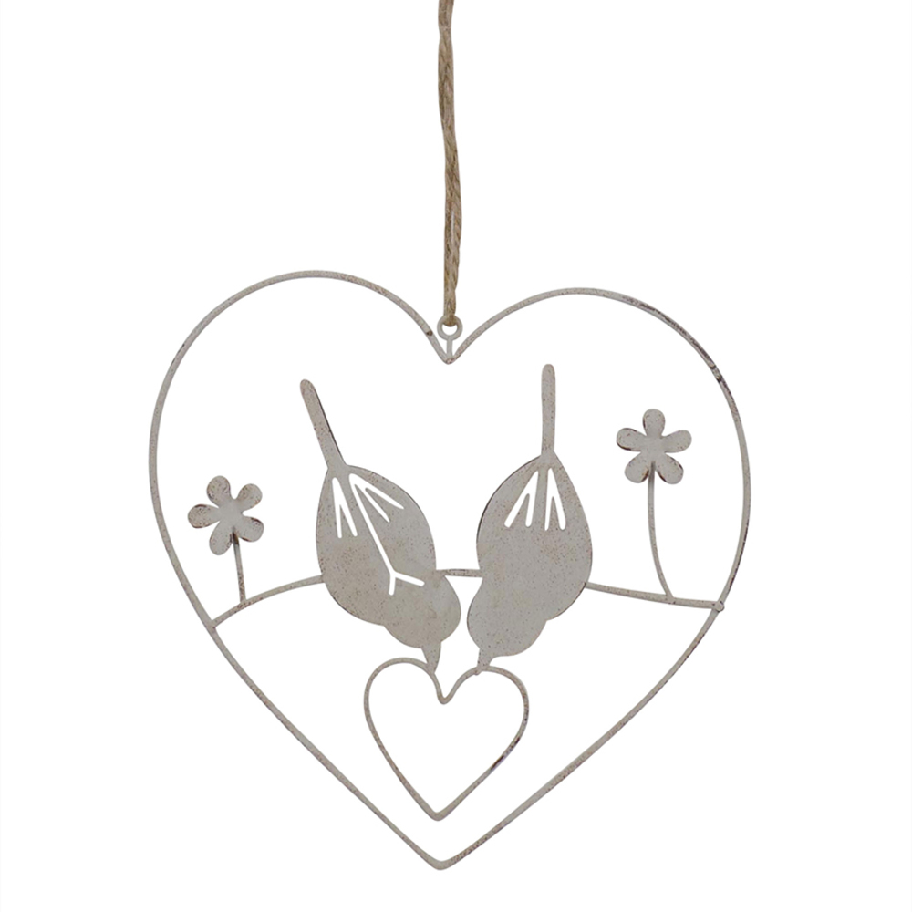 V637-52402HRT-202508251653-00 Hanging Lovebirds in Heart 15cm - Image 1