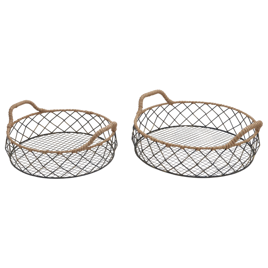V637-59509TRA-202508251830-00 Set 2 Nested Round Tropea Trays 39x13cm - Image 1