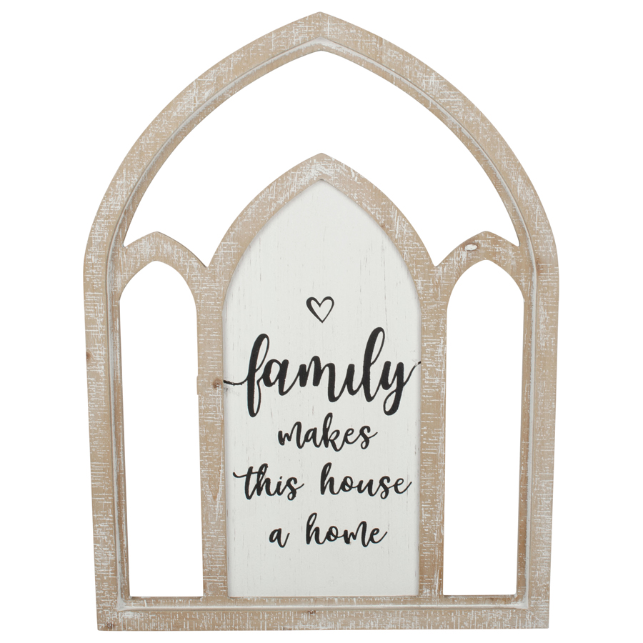 V637-90305FAM-202508251715-00 Arch 'Family Makes Home' Wall Art 46x60cm - Image 1