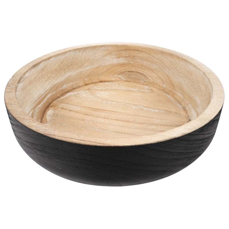 V637-90313BWL-202508251725-00 Nero Round Wooden Bowl 29x8cm - Image 1