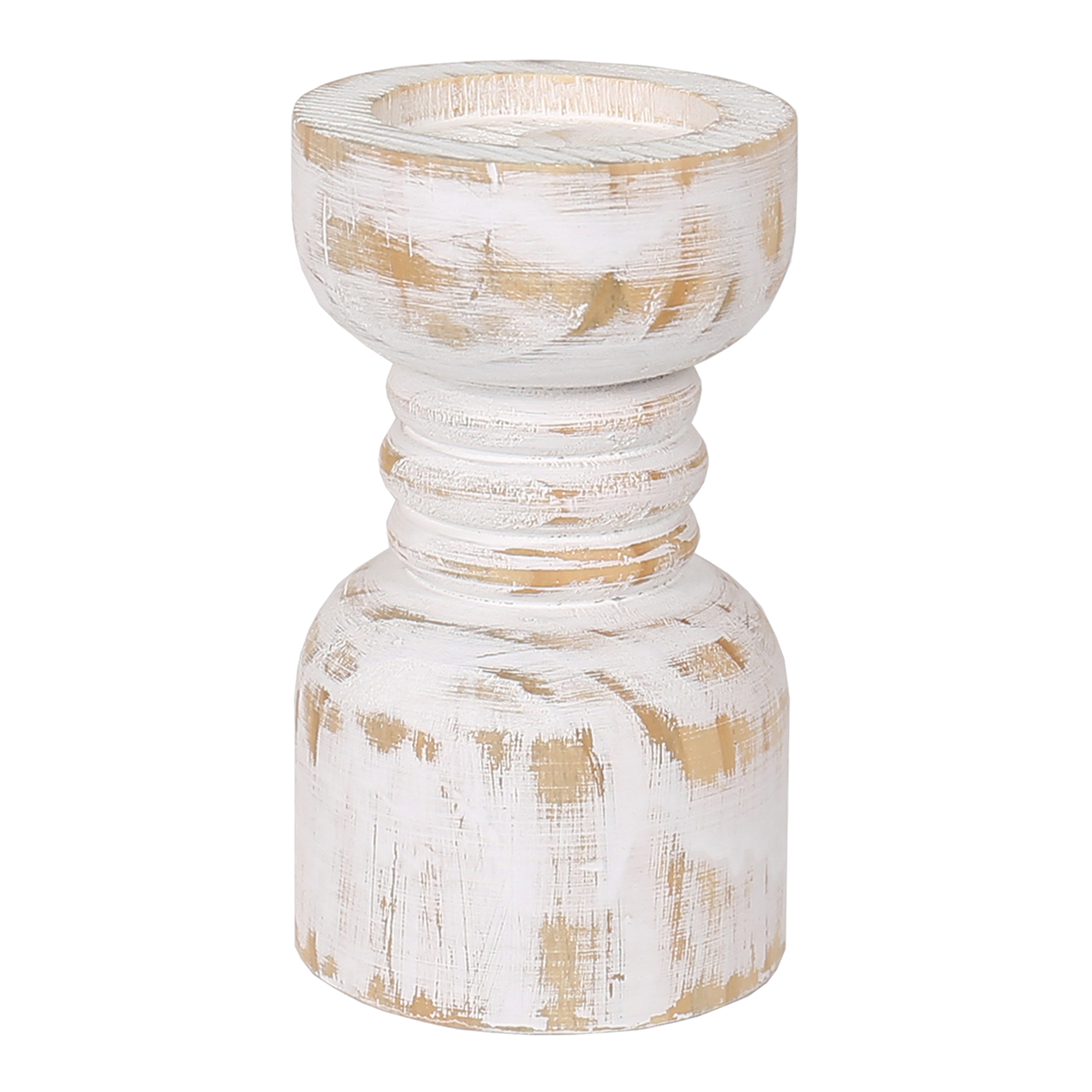 Contemporary Carved Loop Pillar Candleholder 20cm