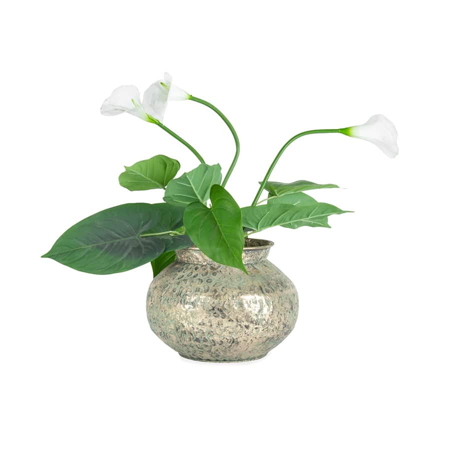 V637-97001BWL-202508251850-00 Hammered Squat Bowl Lip-Antique Gold 28x21cm - Image 1