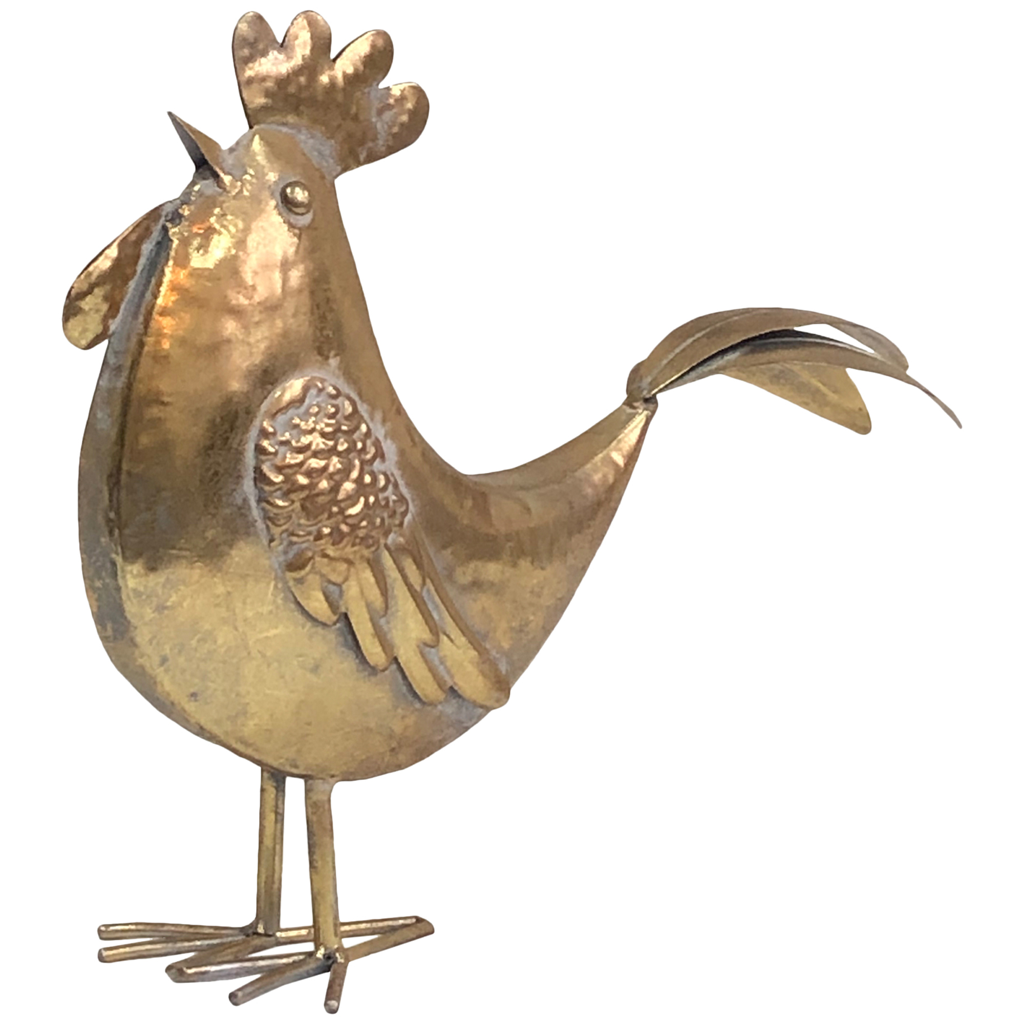 V637-97022CHK-202508251855-00 Lustre Gold Chook Long Tail 35x30cm - Image 1