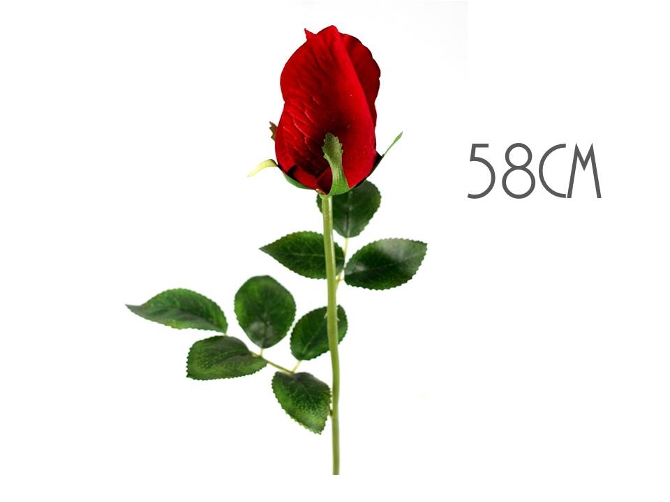 V637-AFL18555-202508251930-00 bulk 24 Artificial Single Stem Rose Red 58cmh 15x58cm - Image 1