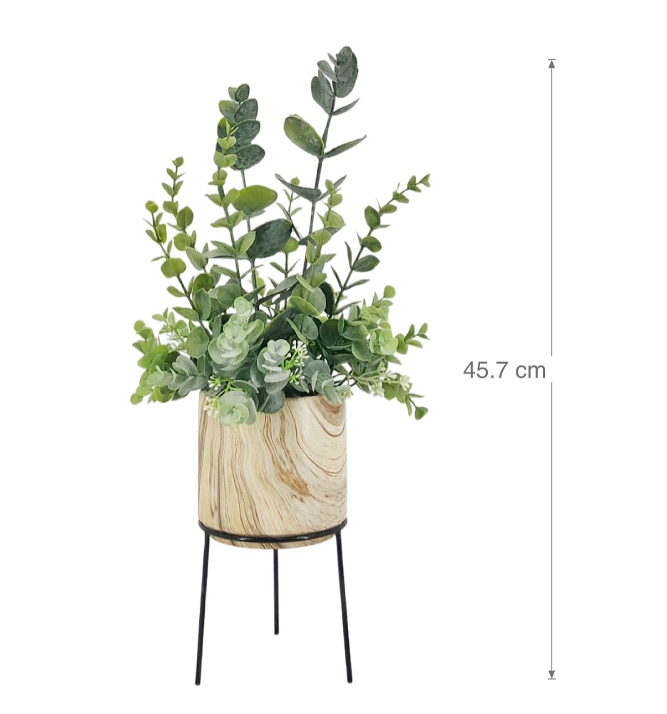 V637-AFL30722-202508251553-00 Artificial Plant in Ceramic Pot w Stand 45cm - Image 1