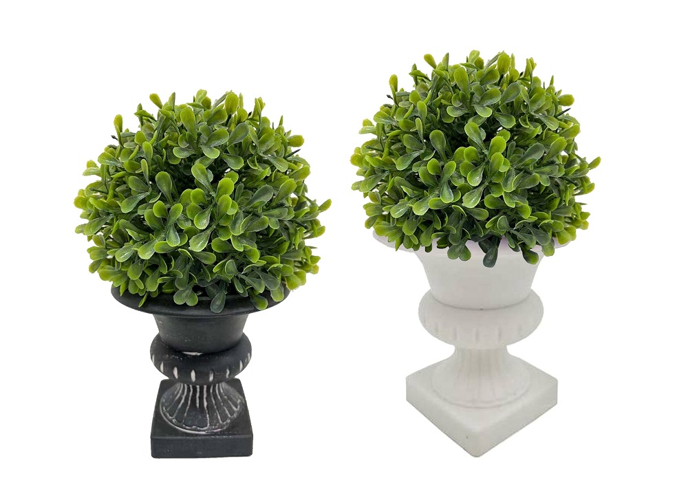 V637-AFL31757-202508251611-00 Set 2 Artificial Topiary in Urn Pot Assort 22cm - Image 1