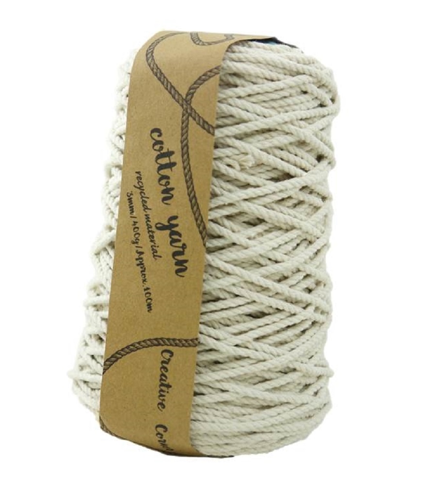 V637-CRA27885-202508251910-00 bulk 12 Macrame Cotton Yarn 100mtrs 3mm 400G Natural - Image 1