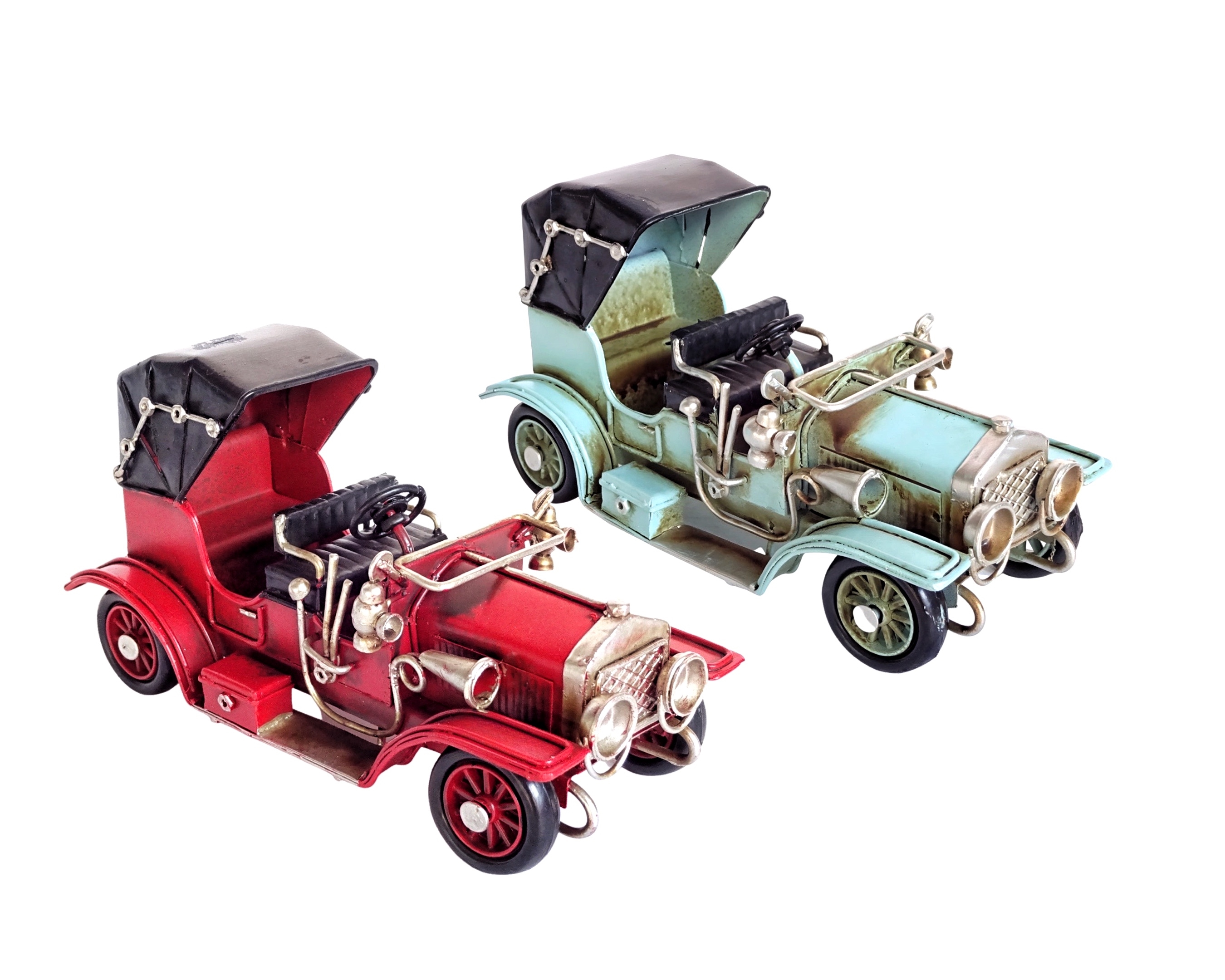V637-DCO35247-202508251650-00 Set 2 Metal Car T Model Ford Look A Like 2 Assorted 16x8cm - Image 1