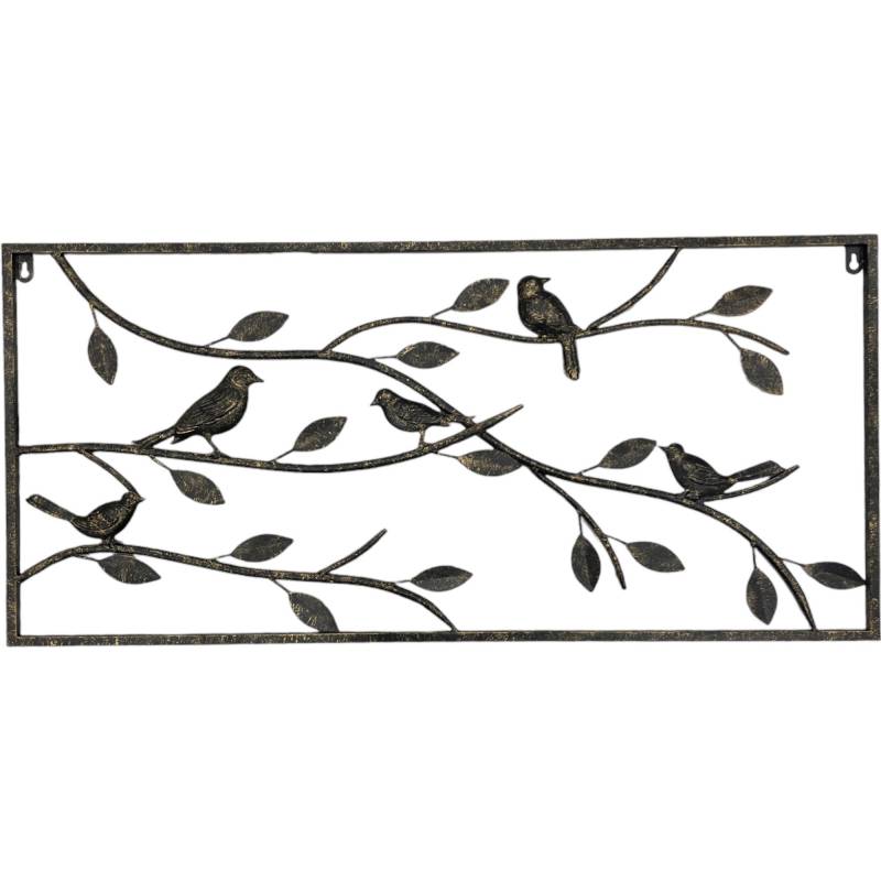 V637-E144830-202508251840-00 Bird In The Tree Metal Wall Art 40x80cm - Image 1