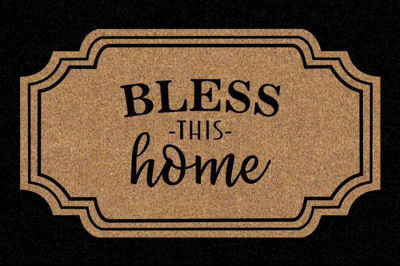 V637-E423717-202508252005-00 Bless This Home Doormat 60x40cm - Image 1