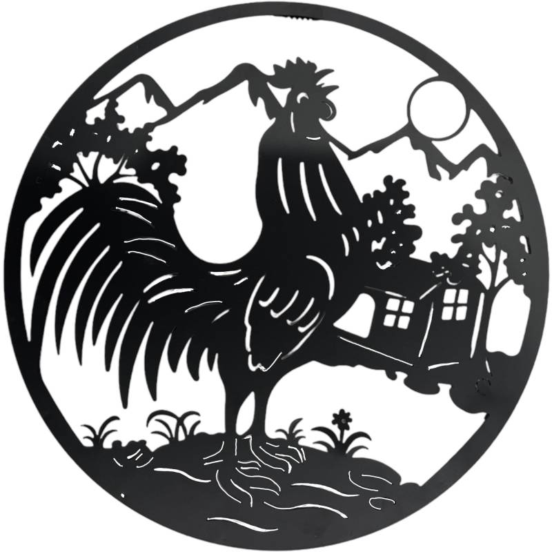 V637-E522837-202508252110-00 Big Rooster Wall Art 40x40cm - Image 1