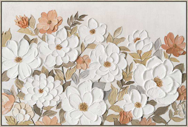 V637-E592586-202508252240-00 Flower Bloom Framed Artwork 120x80cm - Image 1