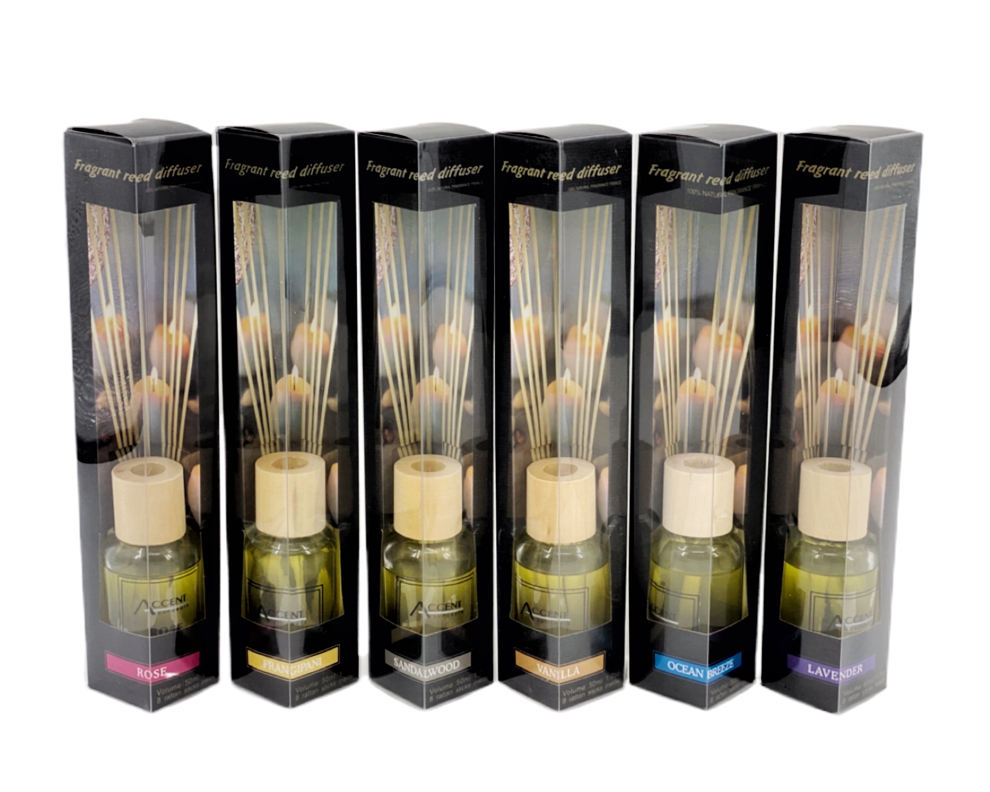 V637-INC4229-202508252235-00 bulk 48 50Ml Fragrant Oil Diffuser 8 Rattan Sticks Assortedfragrance - Image 1