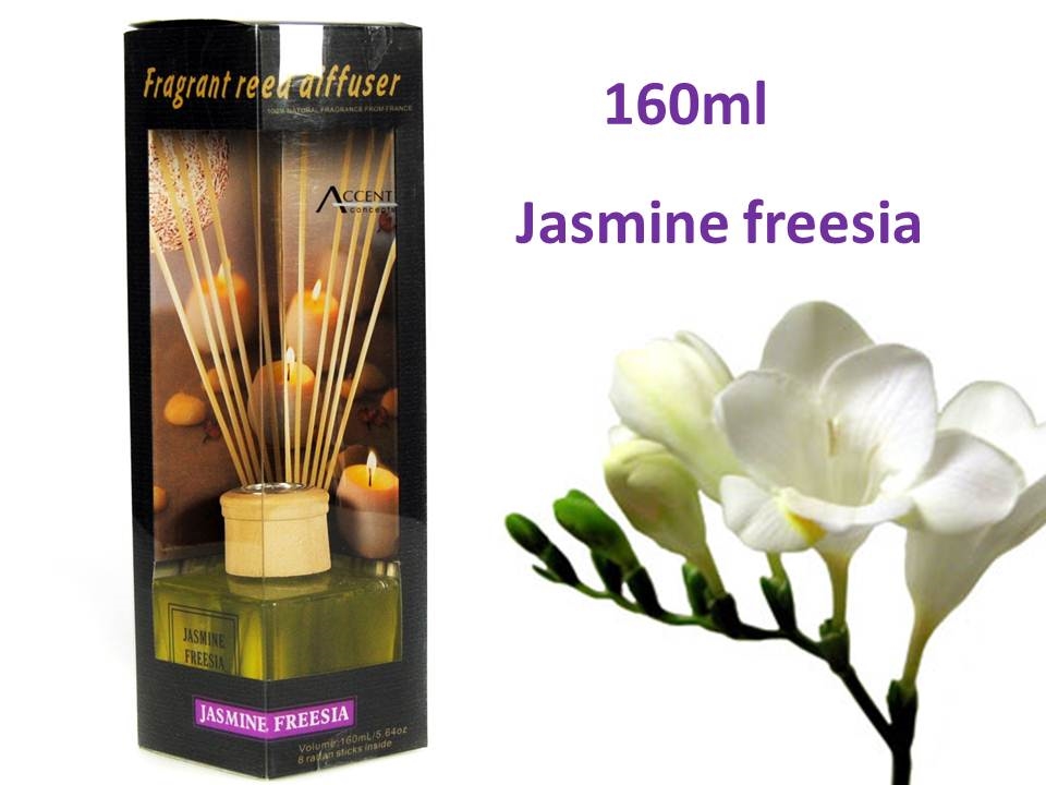 V637-INC4253-202508252235-00 bulk 12 Fragrant Oil Diffuser Jasmine Freesia 160ml 12 Rattan Sticks - Image 1