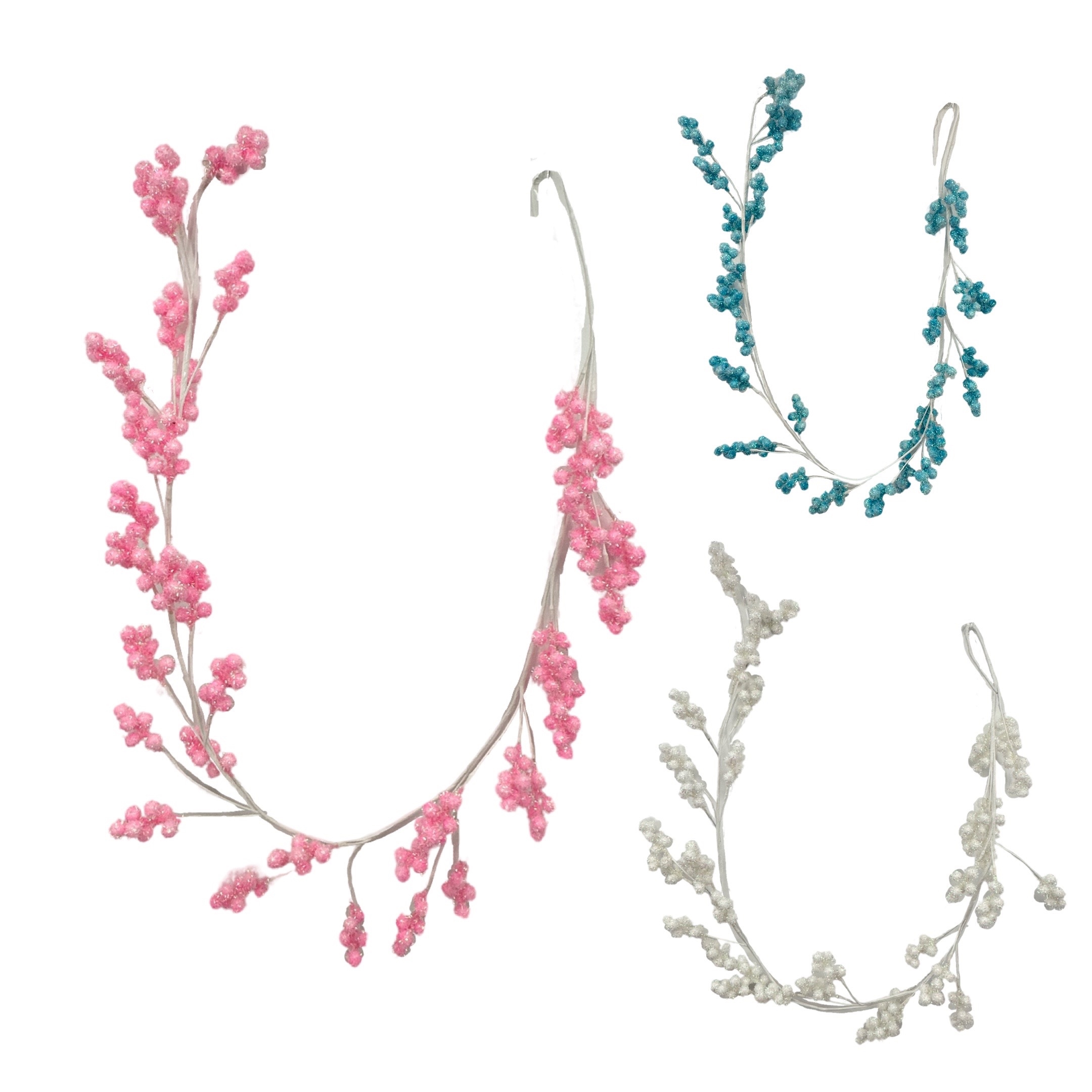 V637-PAR36324-202508252030-00 bulk 12 Candy Berry Garland 3 Assorted 10x162cm - Image 1