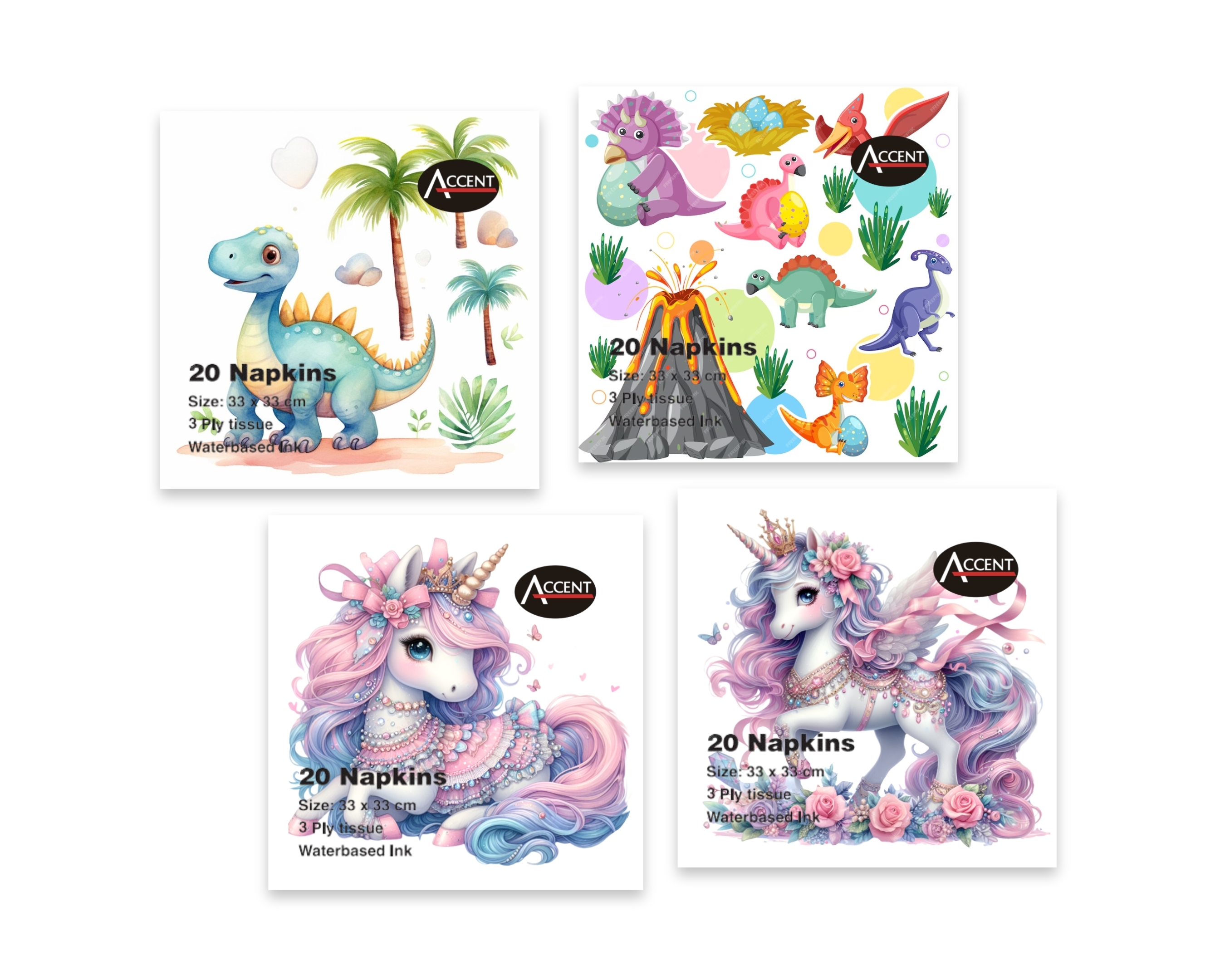 V637-PAR36949-202508252035-00 bulk 48 Party Timr Napkins 2ply 4 Assort 33cm - Image 1