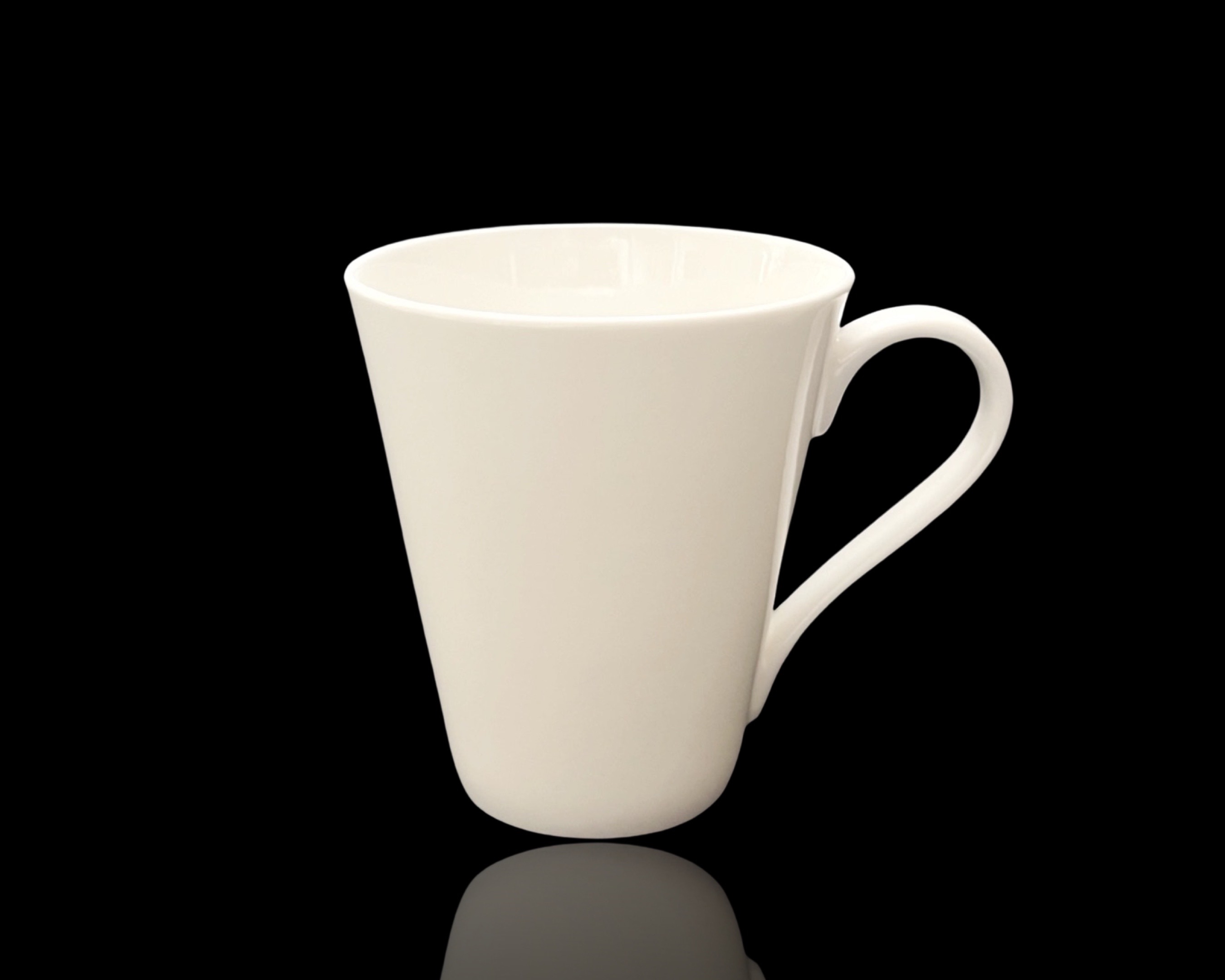 V637-TAB35045-202508260610-00 bulk 36 Cone Shape Fine Bone China Mug White 300ml - Image 1