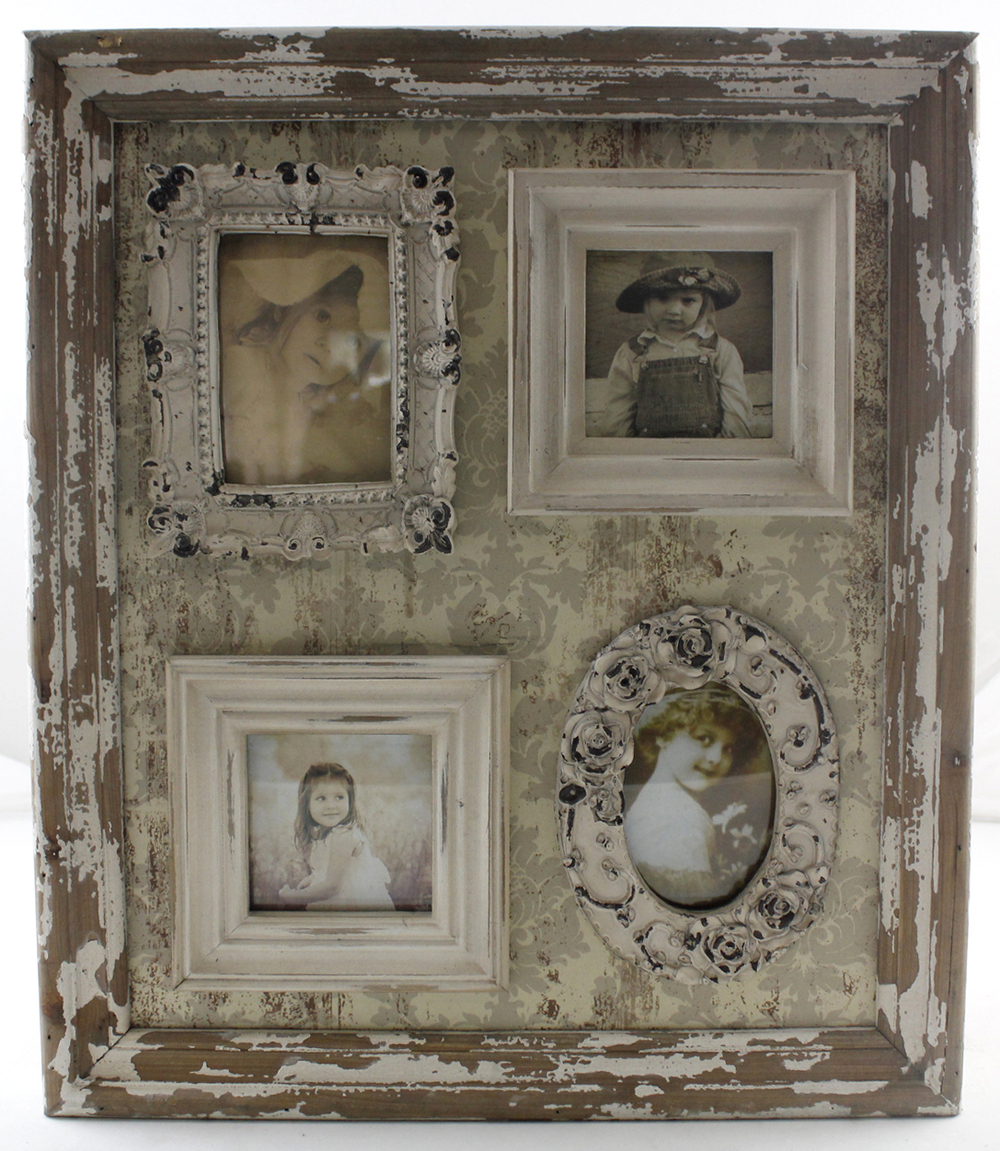 V637-WF-12MX205TFF2-202508260715-00 Rustic French 4 Collage Photo Frame 53cm - Image 1