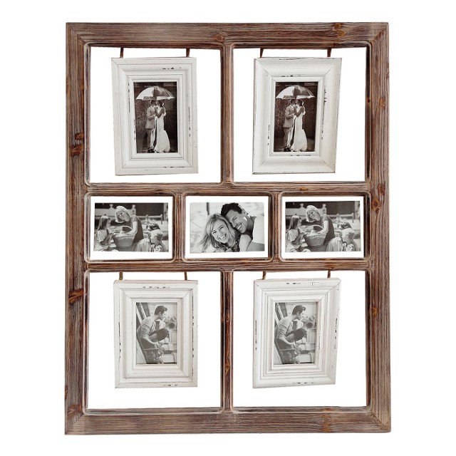 V637-WF-AHF190248-W-202508260420-00 A Wooden 7 Collage Hanging Photo Frame 80cm - Image 1