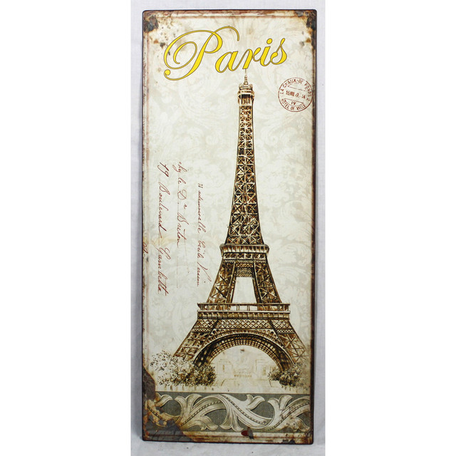 V637-WF-EIFELTOWERTIN-202508260530-00 Paris Eifel Tower Tin Wall Art 76cm - Image 1