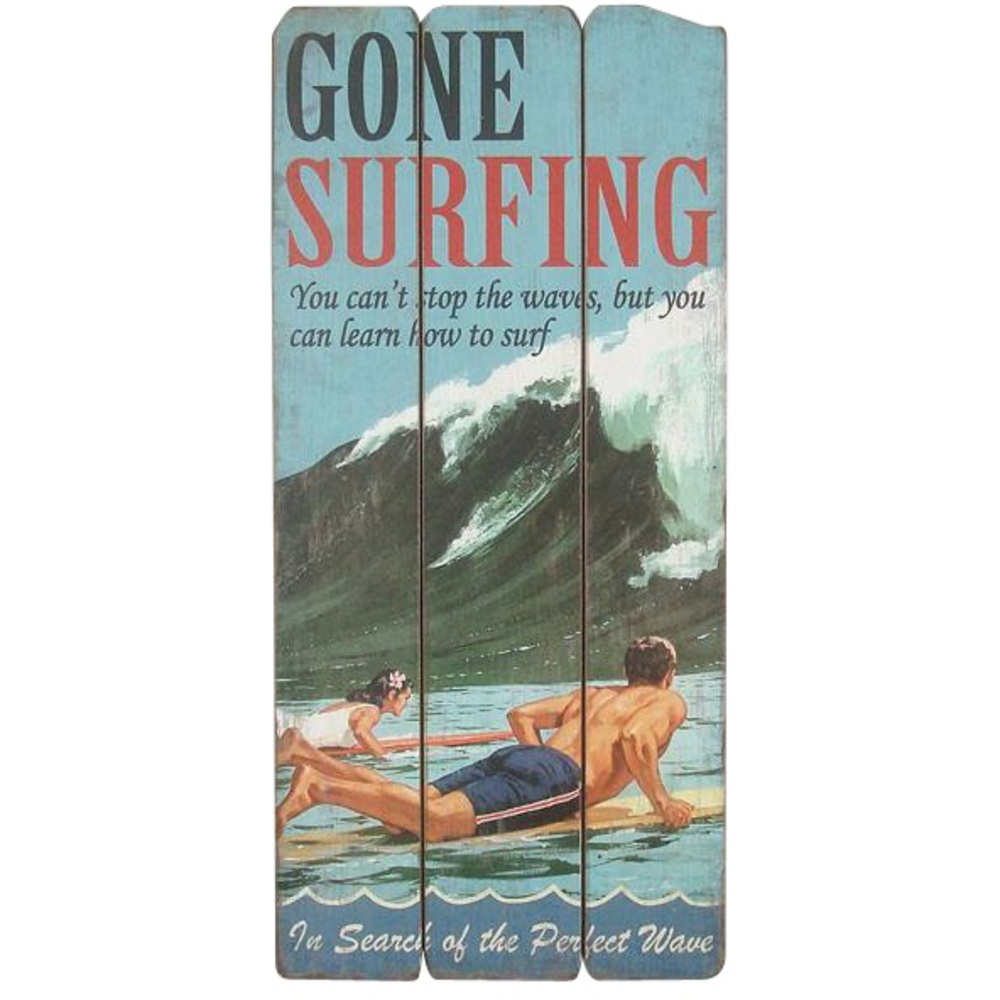 V637-WF-WOO-999-202508260720-00 Gone Surfing Wall Art 70cm - Image 1