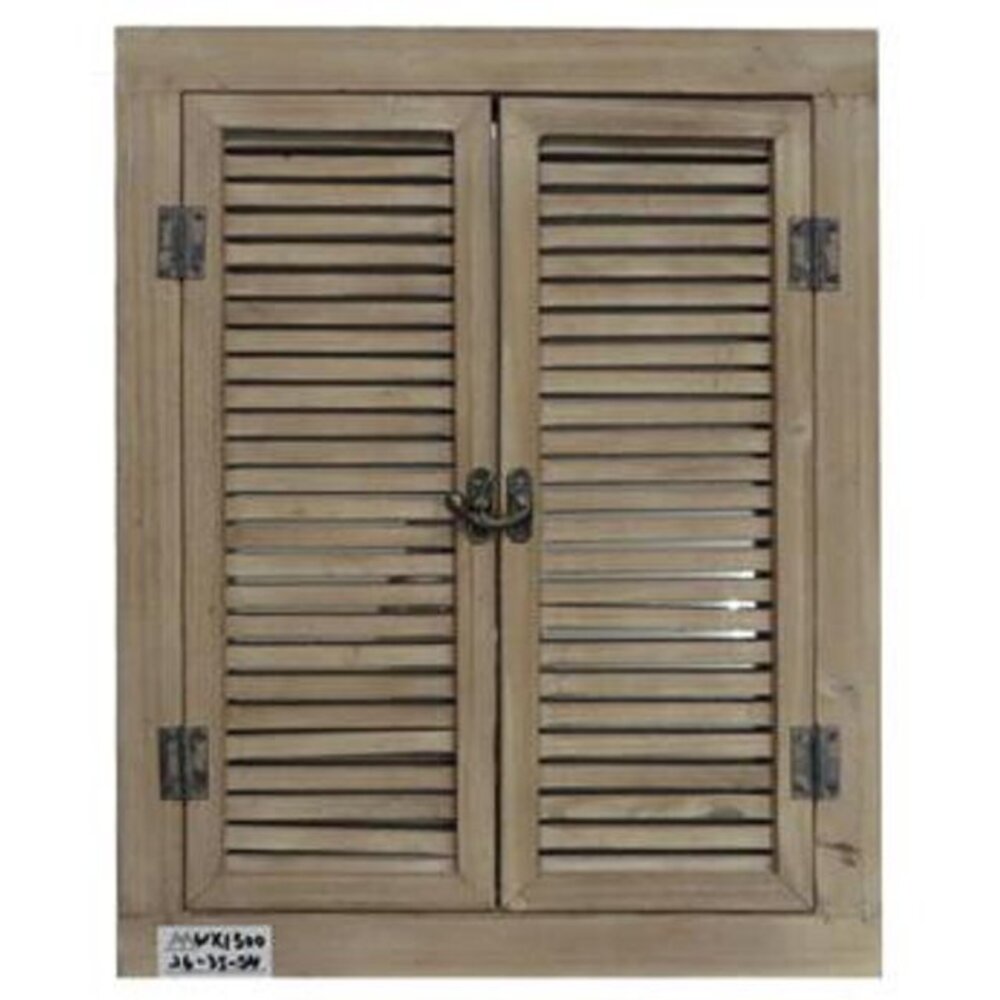 V637-WF-WX130026-35-SN-202508260720-00 Shutter Frame Wall Mirror 56cm - Image 1