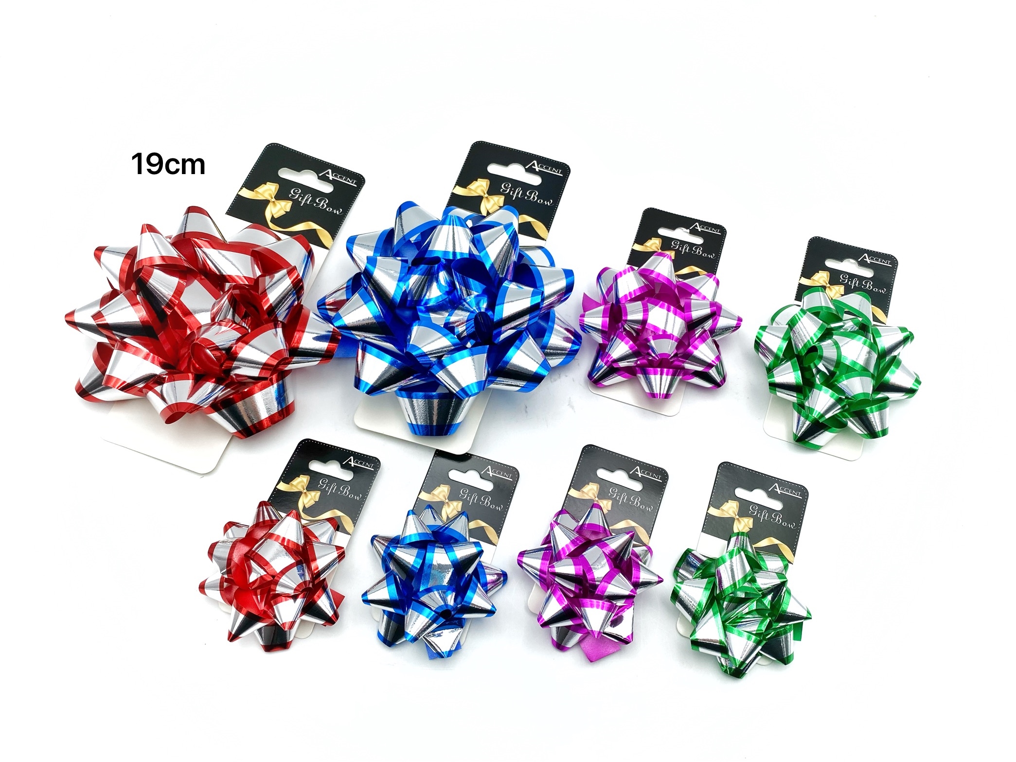 V637-WRP31740-202508260740-00 bulk 24 2 Tone Gift Bow 15cm Assort Cols - Image 1