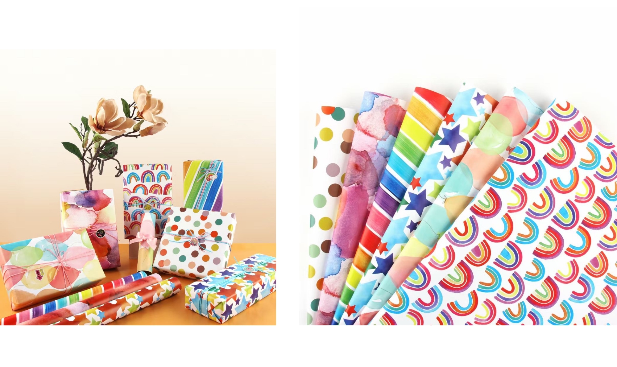 V637-WRP31800-202508260740-00 bulk 50 Cheerful Gift Wrap 70cmx3m 38mm Core - Image 1
