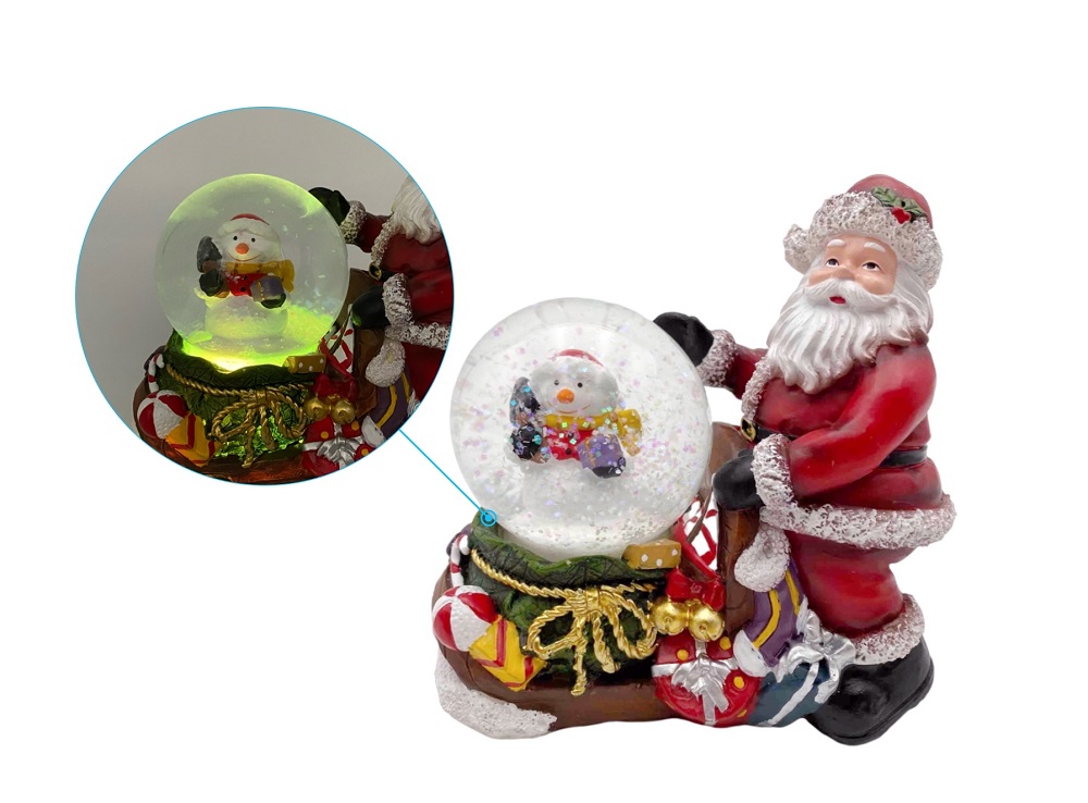 V637-XMS31174-202508260825-00 bulk 12 Xmas Santa Snow Globe W Led Light 13cm - Image 1