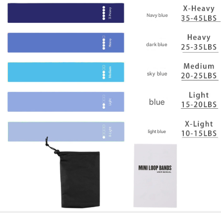 V888-ELOSUNG33736-202507250941-00 Blue 10 Pieces of 2 Sets Premium Resistance Loop Bands - Fitness Exercise Bands for Legs, Glutes, and Strength Training with Carry Bag - Image 1