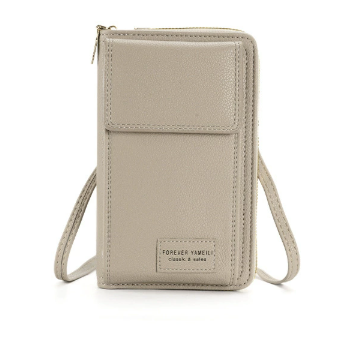 V888-ELOSUNG33761-202508121530-00 Gray Women's Crossbody Phone Bag Wallet Small PU Leather Shoulder Purse - Image 1