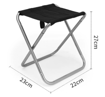 V888-ELOSUNG33837-202509031106-00 Small Grey Ultralight Portable Folding Camping Stool - Compact Aluminum Chair for Hiking, Fishing & Outdoor Events - Image 1